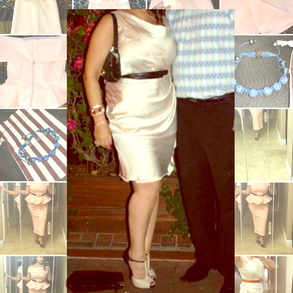 Donna Morgan Ivory Classic drape goddess dress